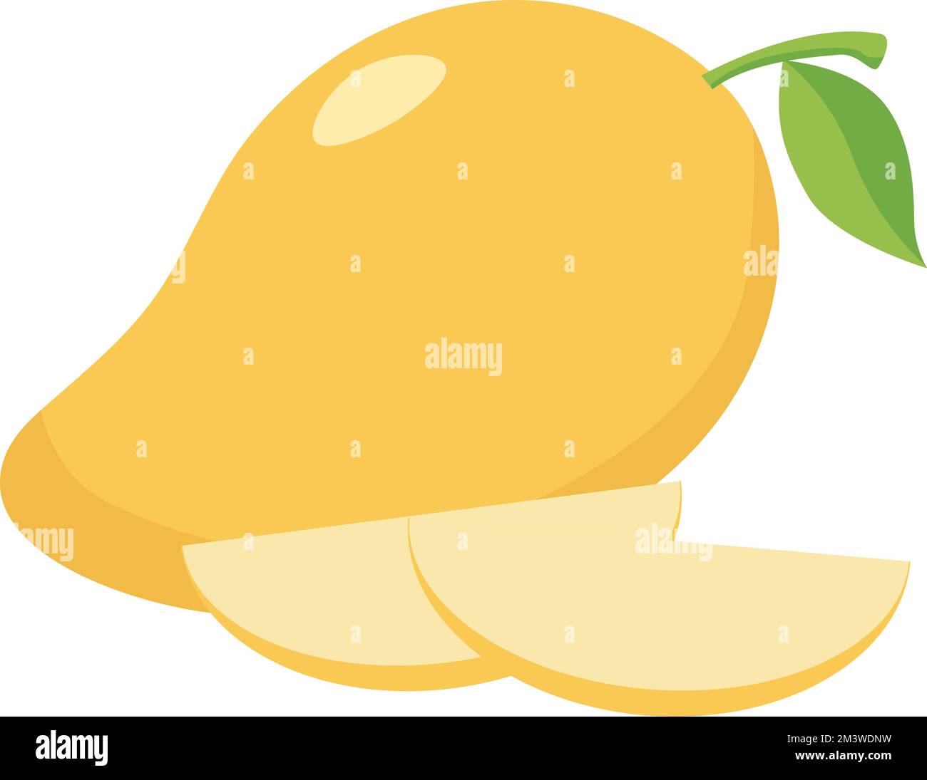 Illustration vectorielle de mangue dessinée à la main isolée sur fond jaune Illustration de Vecteur