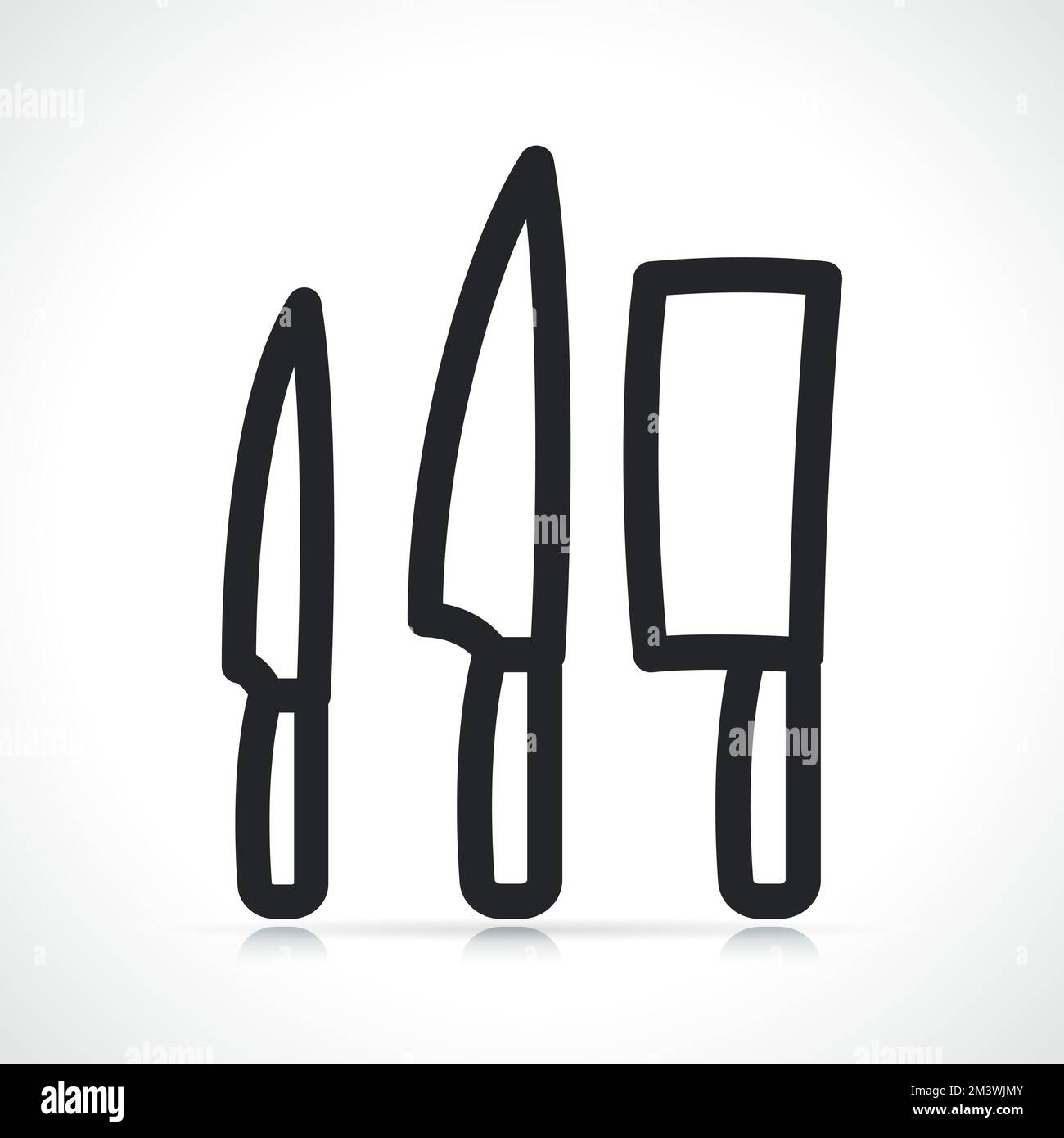 illustration du symbole de l'icône du jeu de couteaux de cuisine Illustration de Vecteur