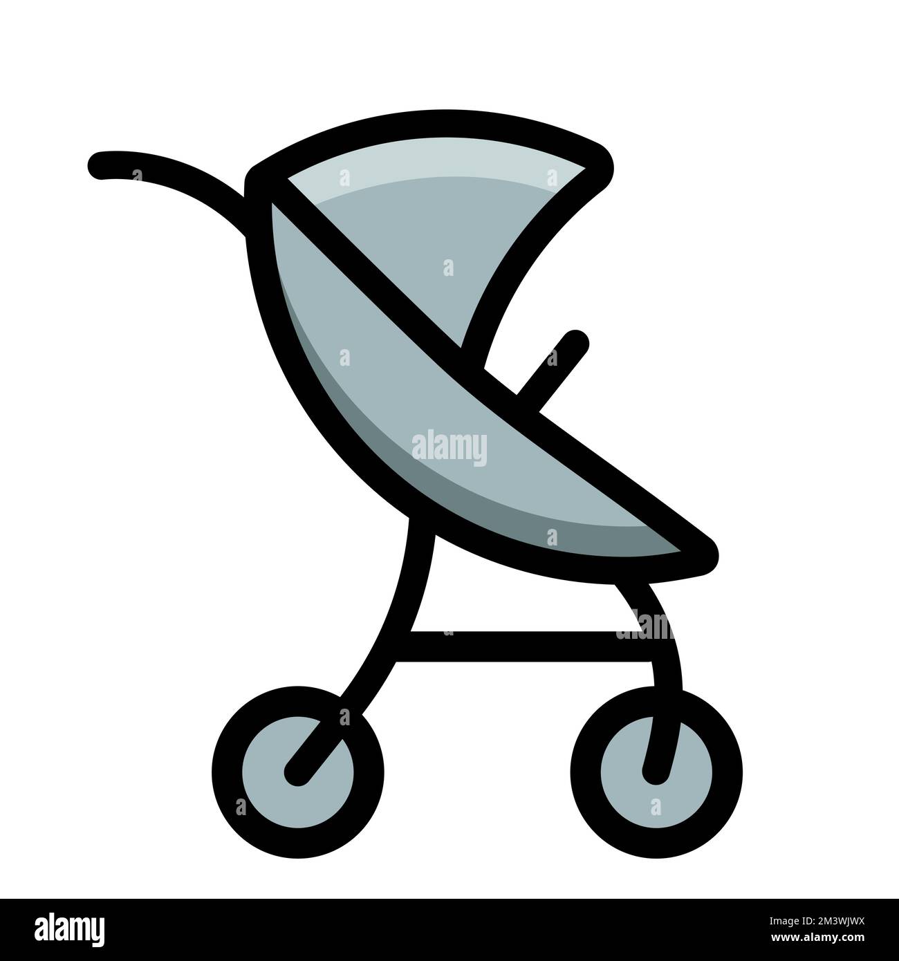 Illustration d'une poussette ou d'un dessin animé de chariot pour bébé Illustration de Vecteur