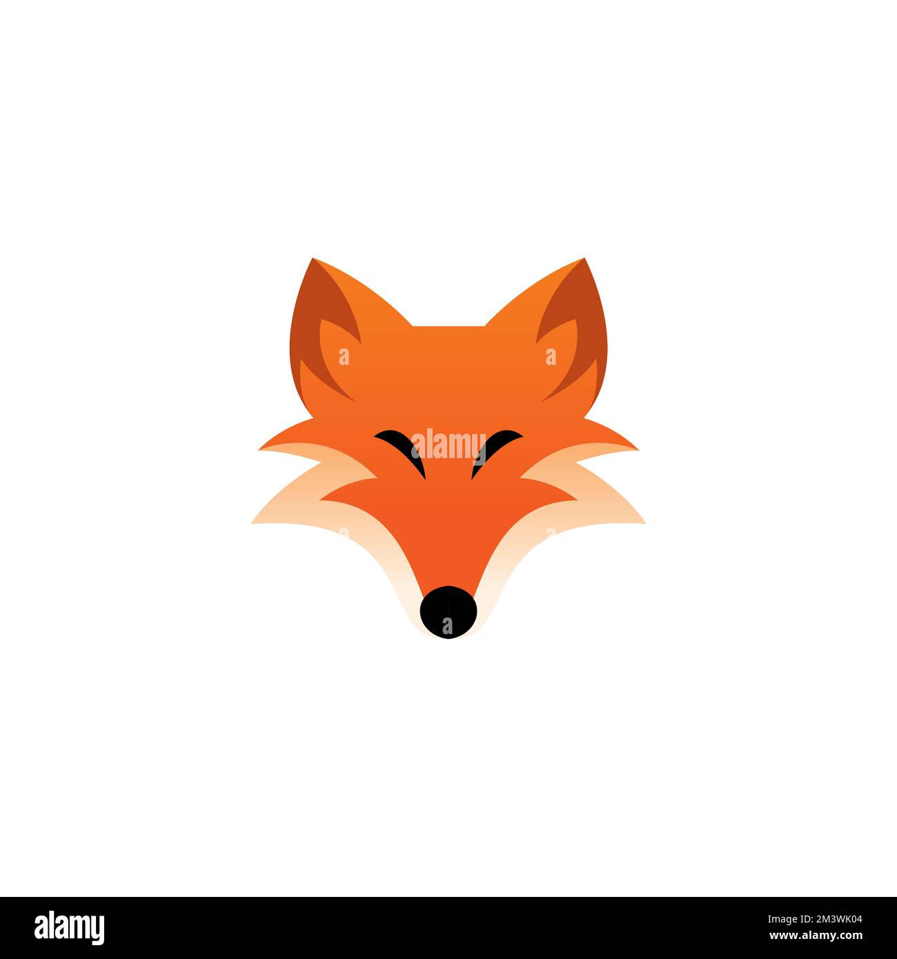 Illustration vectorielle du renard tête. Logo Fox simple Illustration de Vecteur