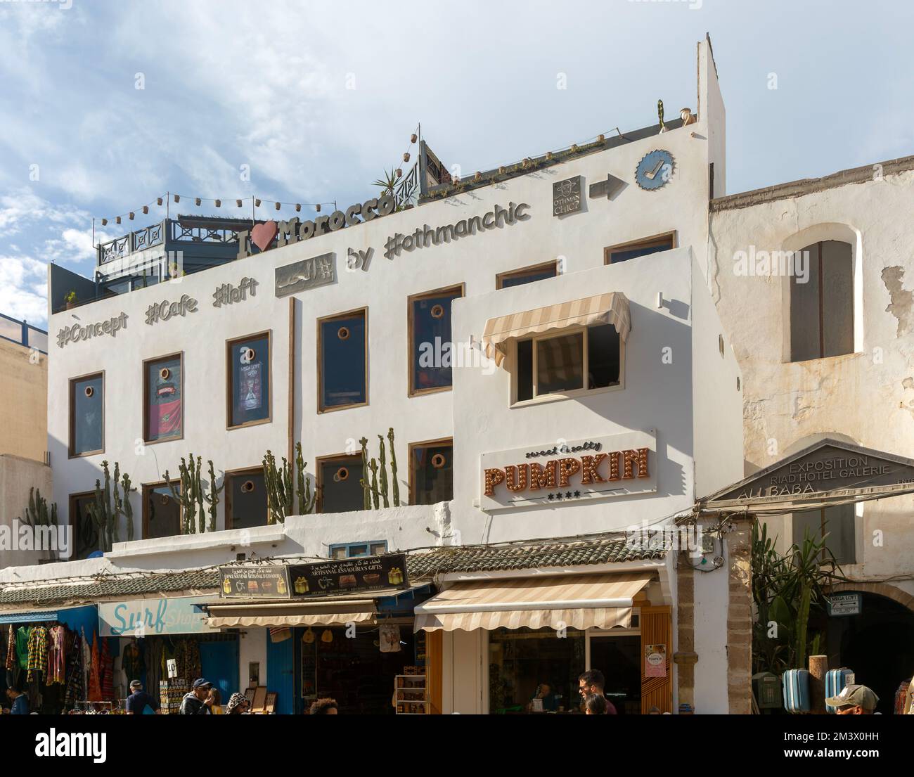 Concept café Mega loft par Othmanchic, Essaouira, Maroc, Afrique du Nord Banque D'Images
