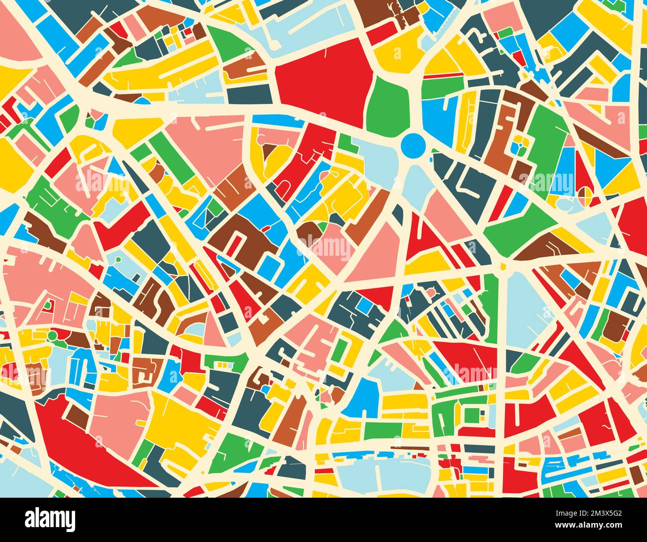 Arrière-plan de la carte de la ville en couleurs Illustration de Vecteur