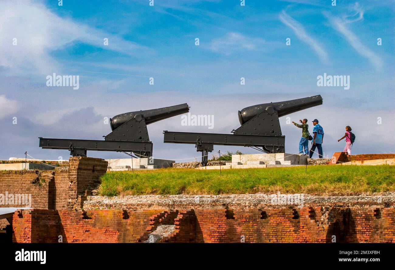 Fort Clinch a construit 1812-1868 State Park sur l'île Amelia, dans le nord-est de la Floride. Sur le Registre national des lieux historiques. Banque D'Images