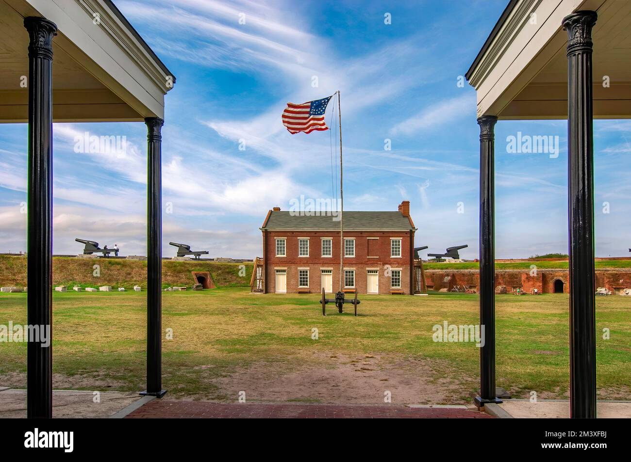 Fort Clinch a construit 1812-1868 State Park sur l'île Amelia, dans le nord-est de la Floride. Sur le Registre national des lieux historiques. Banque D'Images