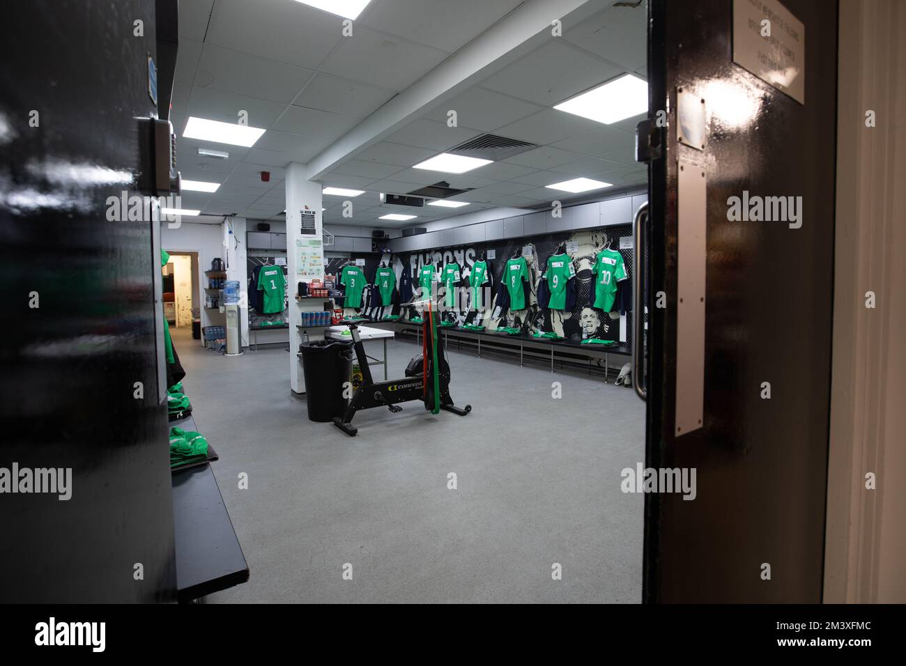 Newcastle, Royaume-Uni. 17th décembre 2022. Une photo générale du vestiaire des Newcastle Falcons avant le match de la coupe européenne de rugby à XV entre Newcastle Falcons et Cardiff Blues au Kingston Park, Newcastle, le samedi 17th décembre 2022. (Credit: Chris Lishman | MI News) Credit: MI News & Sport /Alay Live News Banque D'Images