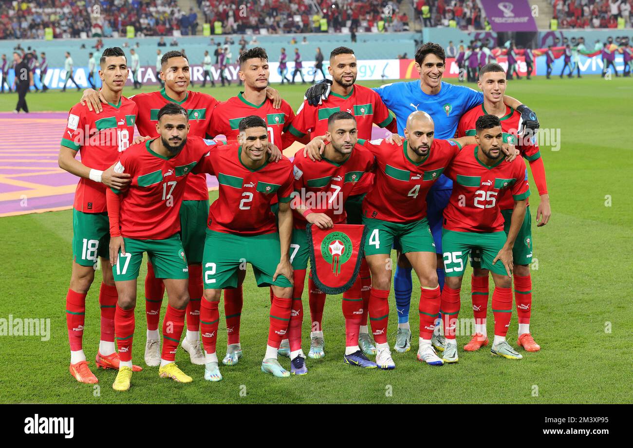 Doha, Katar. 17th décembre 2022. Firo : 17.12.2022, football, coupe DU MONDE de la FIFA 2022 QATAR, coupe du monde 2022 Qatar, coupe du monde 2022 Qatar, match pour 3rd place, équipe Croatie - Maroc, équipe Maroc, photo d'équipe crédit: dpa/Alay Live News Banque D'Images