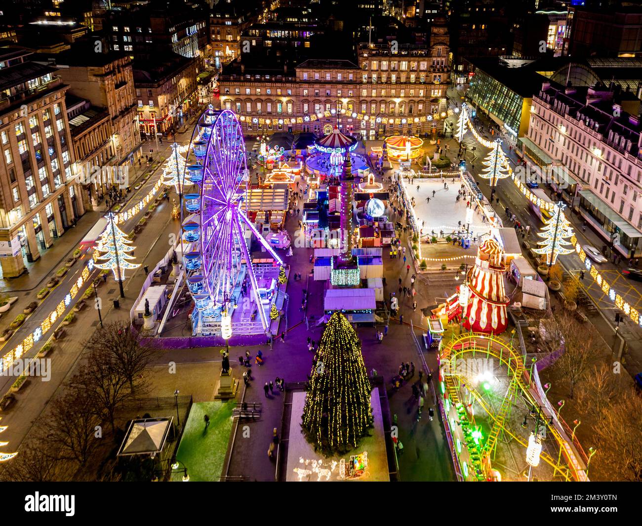 Glasgow Christmas Lights, George Square, Glasgow, Écosse, Royaume-Uni Banque D'Images