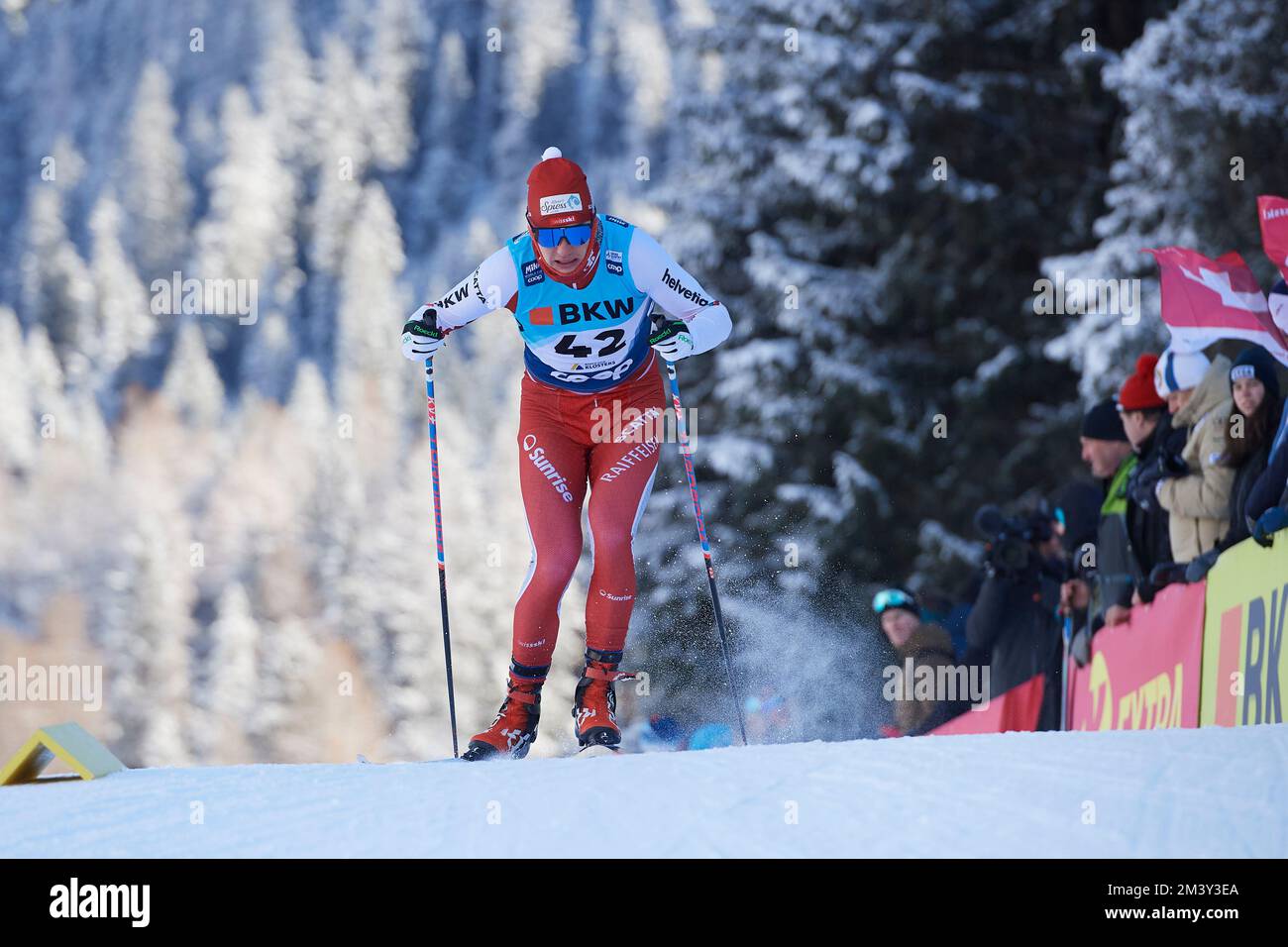 Davos, Suisse, 17. Dezember 2022. Cyril Faehndrich beim Sprint Rennen am FIS ski de fond Weltcup Davos Nordic 2022 à Davos. Banque D'Images