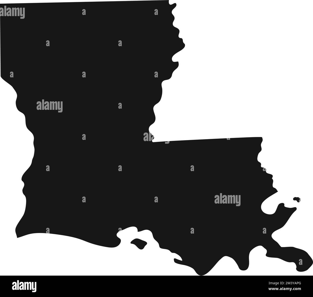 Silhouette de la frontière de l'État de Louisiane. Illustration de Vecteur