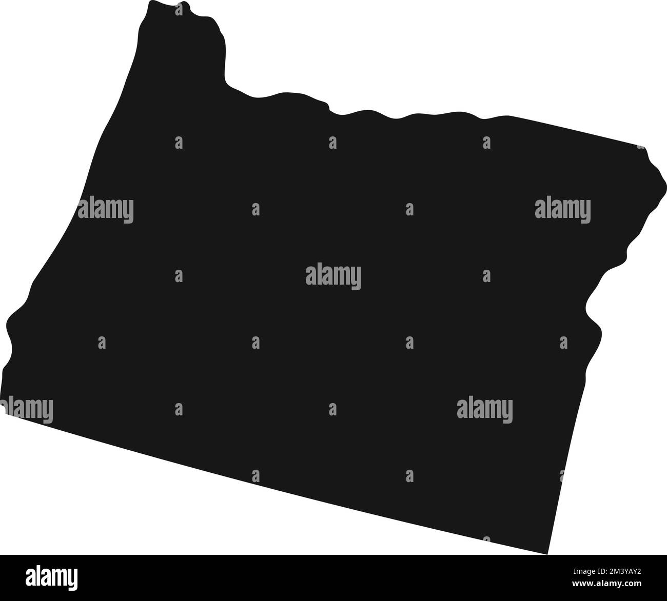 Silhouette de la frontière de l'État de l'Oregon Illustration de Vecteur