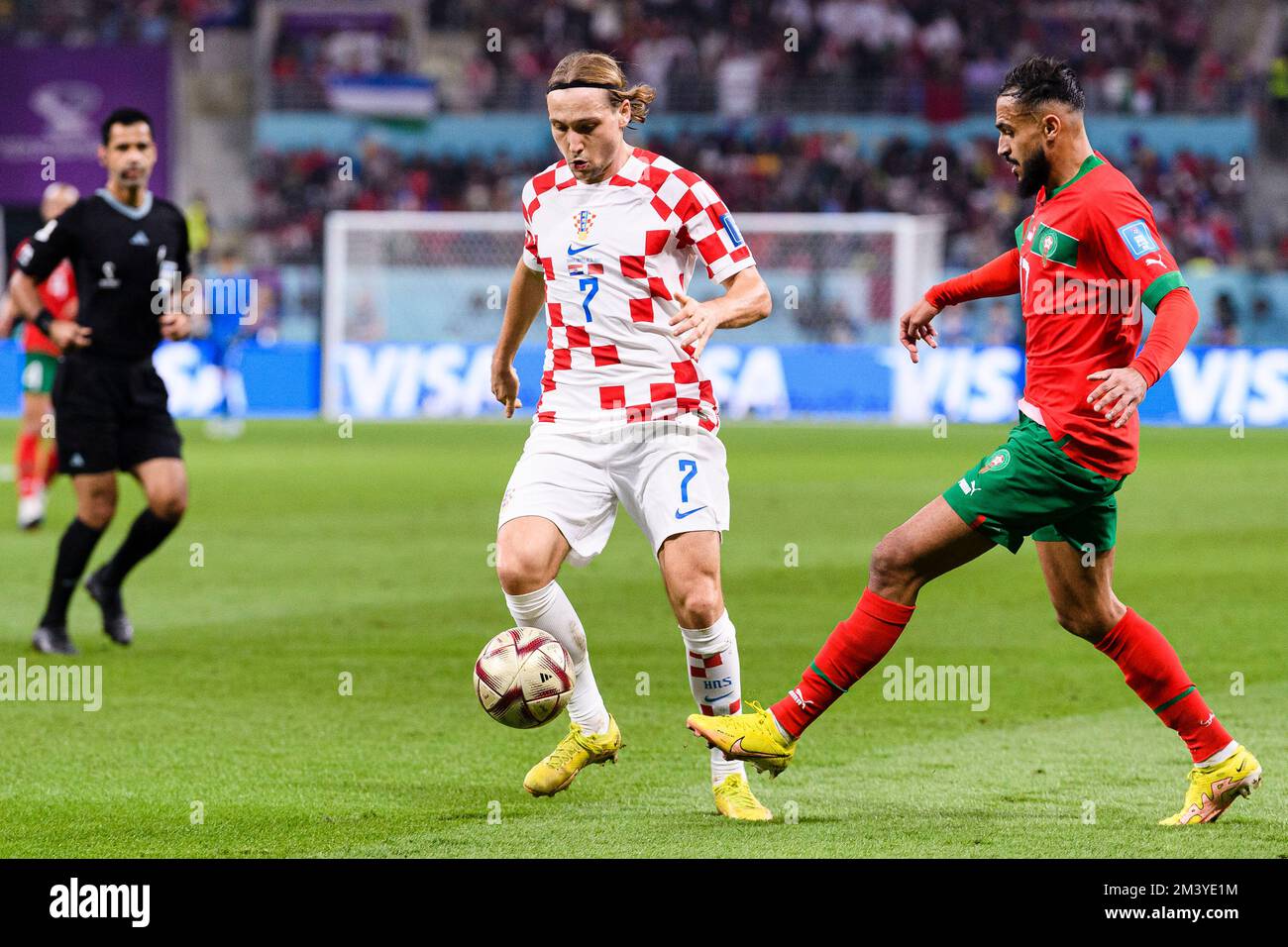 Doha, Qatar. 17th décembre 2022. Khalifa International Stadium Lovro Majer de Croatie pendant la Croatie contre le Maroc s'est tenu au Khalifa International Stadium à Doha, CA. (Marcio Machado/SPP) crédit: SPP Sport presse photo. /Alamy Live News Banque D'Images