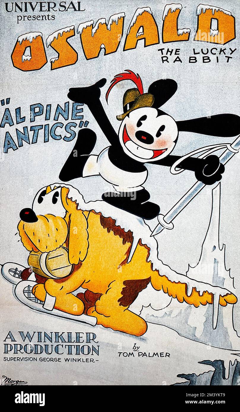 ALPINE CANTICS 1929 Universal Pictures film avec Oswald le lapin Lucky Banque D'Images
