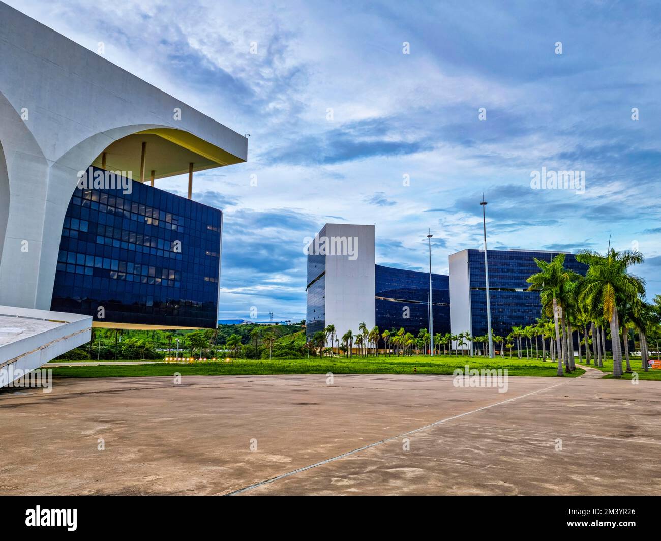 Oscar Niemeyer administration ville, Belo Horizonte, Minas Gerais, Brésil Banque D'Images