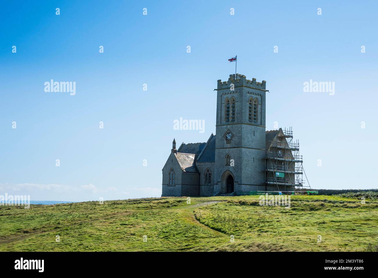 St. Helena's Church, Île de Lundy, Bristol Channel, Devon, Angleterre, Royaume-Uni Banque D'Images