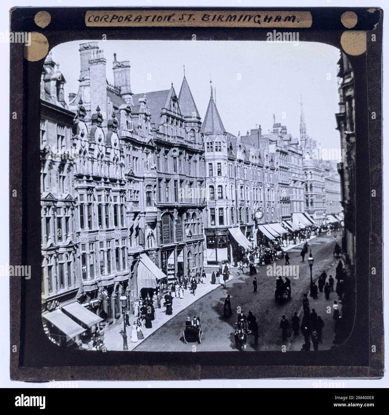 Corporation Street, Birmingham. On croit être c. 1890s. Copie d'archive  numérisée d'une diapositive Magic Lantern en verre originale Photo Stock -  Alamy