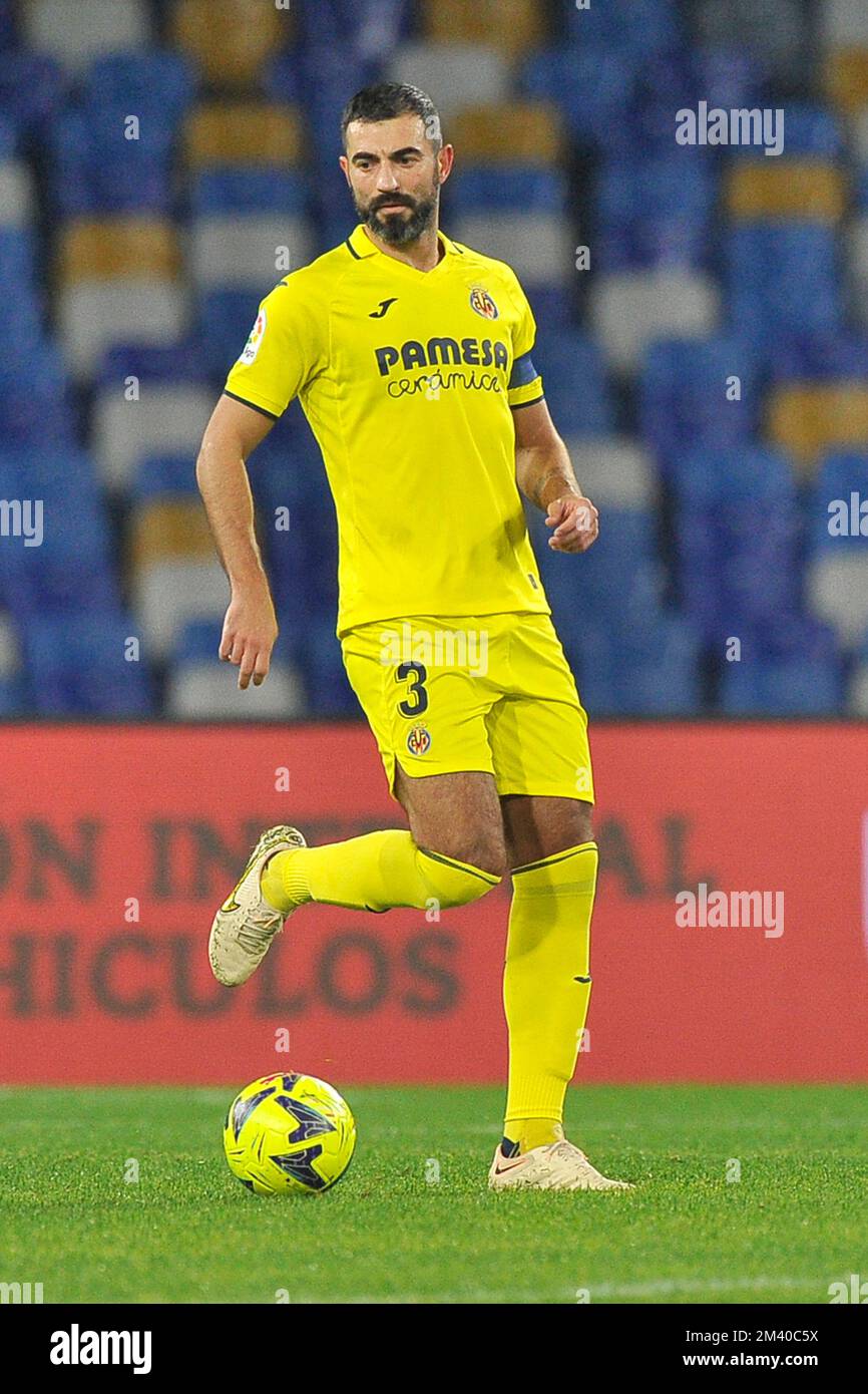 Naples, Italie. 17th décembre 2022. Raúl Albiol joueur de Villareal, pendant un match amical que entre Napoli vs Villareal résultat final, Napoli 2, Villareal 3. Match joué au stade diego armando maradona. Crédit: Vincenzo Izzo/Alamy Live News Banque D'Images