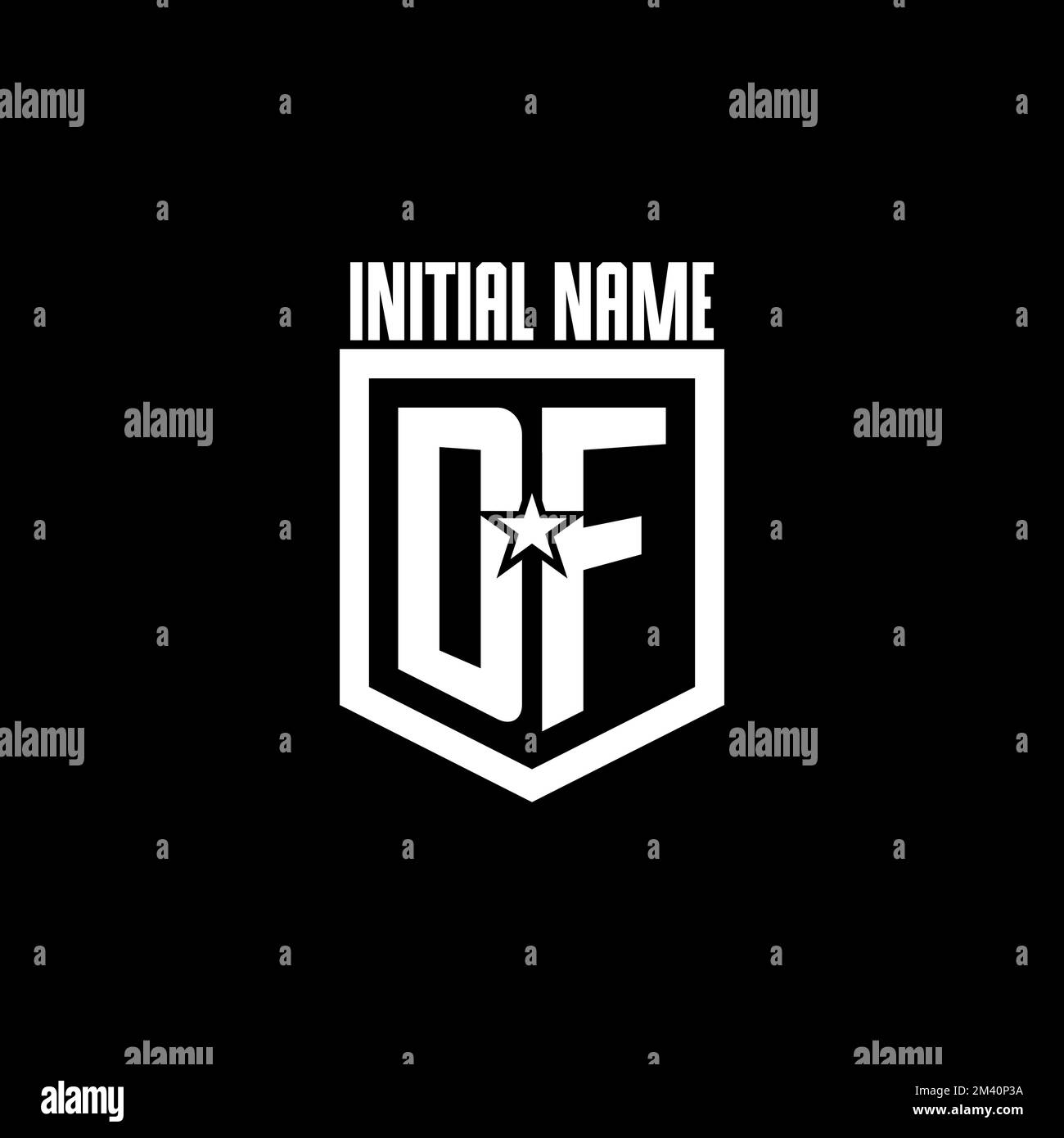 DF logo de jeu initial avec bouclier et style star inspiration design Illustration de Vecteur