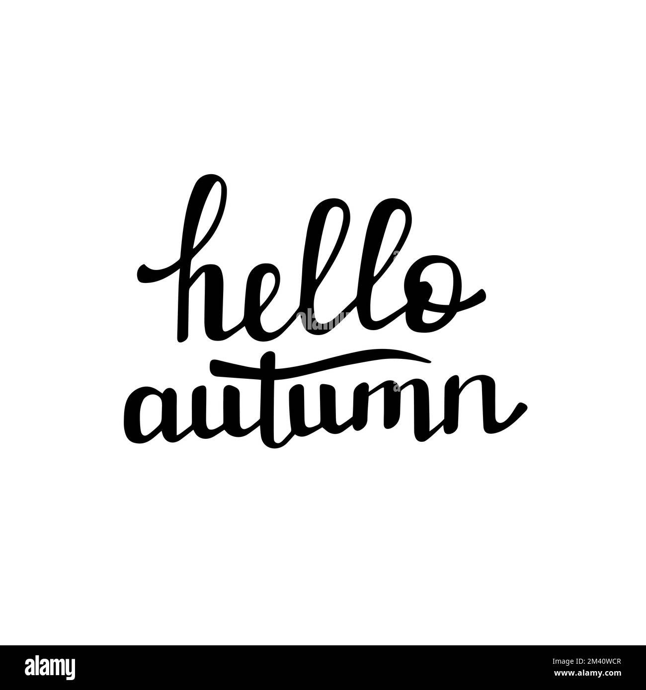 BONJOUR AUTOMNE lettrage manuscrit. Élément décoratif d'automne. Illustration vectorielle en style Doodle. Illustration de Vecteur