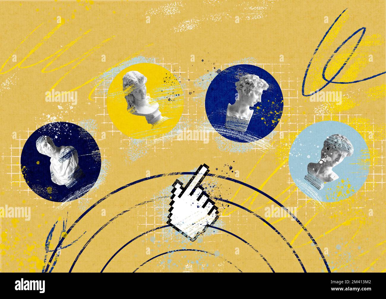 Curseur et statues modernes et créatifs Banque D'Images