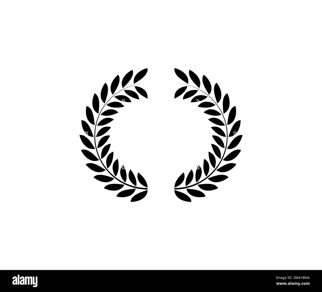 Couronne de cercle Laurel. Branche de feuilles de blé de chêne d'olive grec Illustration de Vecteur