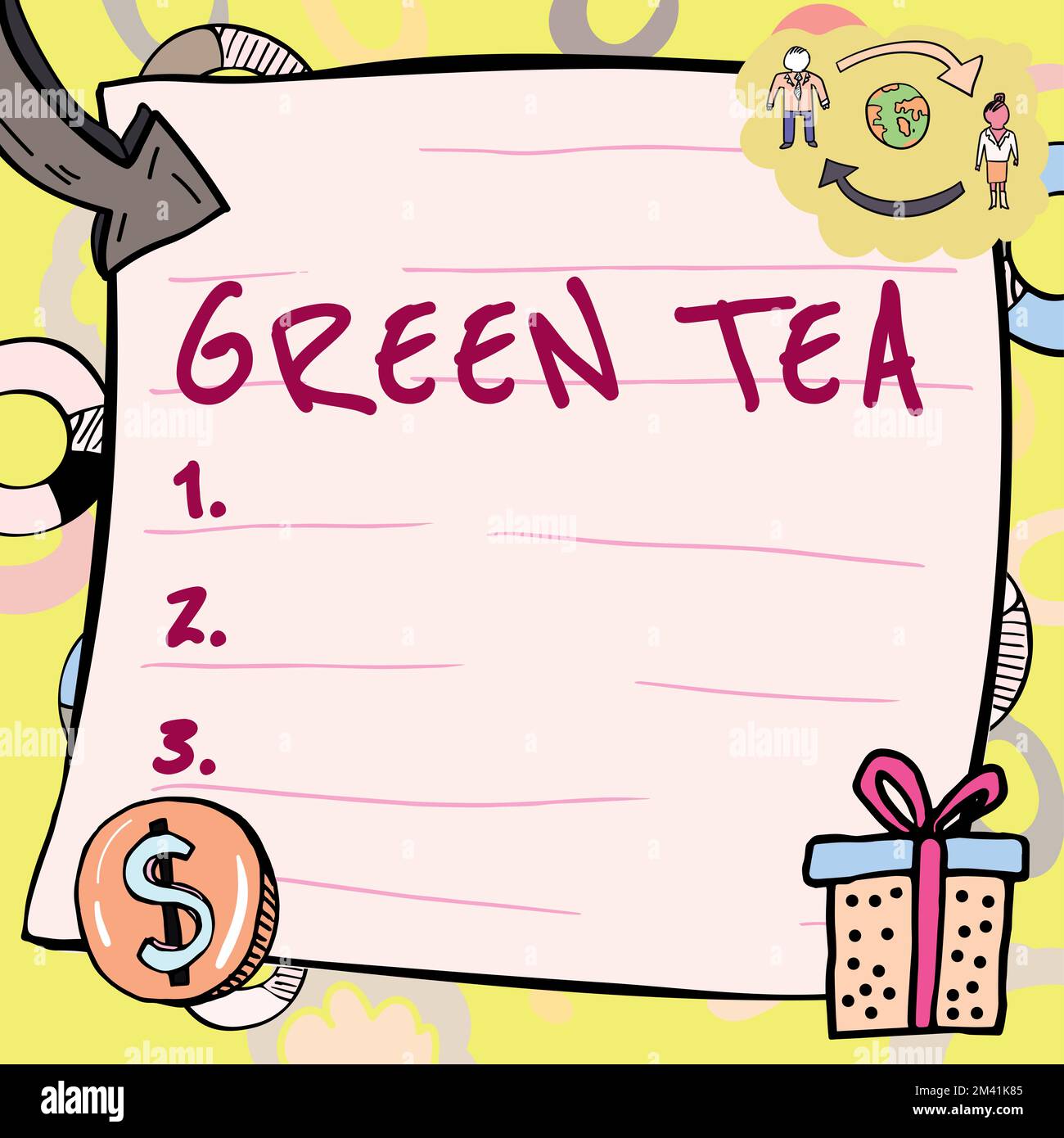 Texte montrant l'inspiration Green Tea. Concept signifiant type de thé qui est fait à partir de feuilles et bourgeons de Camellia sinensis Banque D'Images