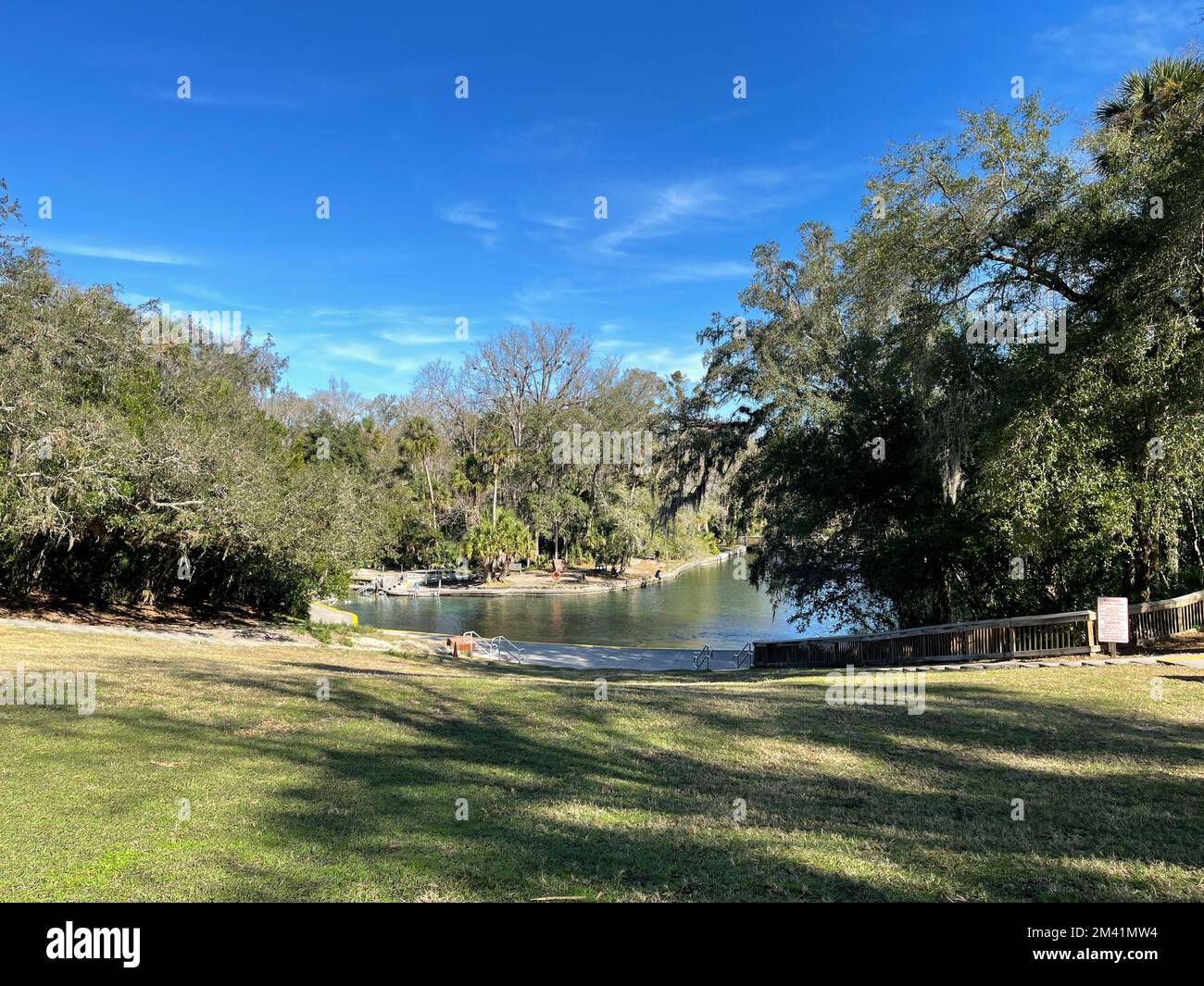 Orlando, FL États-Unis - 14 janvier 2021 : les sentiers de randonnée au parc régional de Wekiwa à Orlando, Floride. Banque D'Images