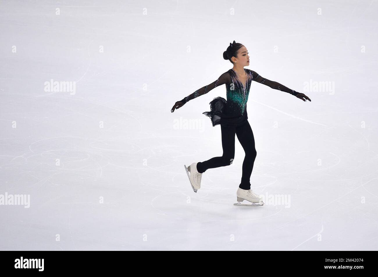 Minsol Kwon lors de la finale 2022 du Grand Prix de patinage artistique de l'UIP à Palavela on 09 décembre 2022, à Turin, en Italie. Banque D'Images