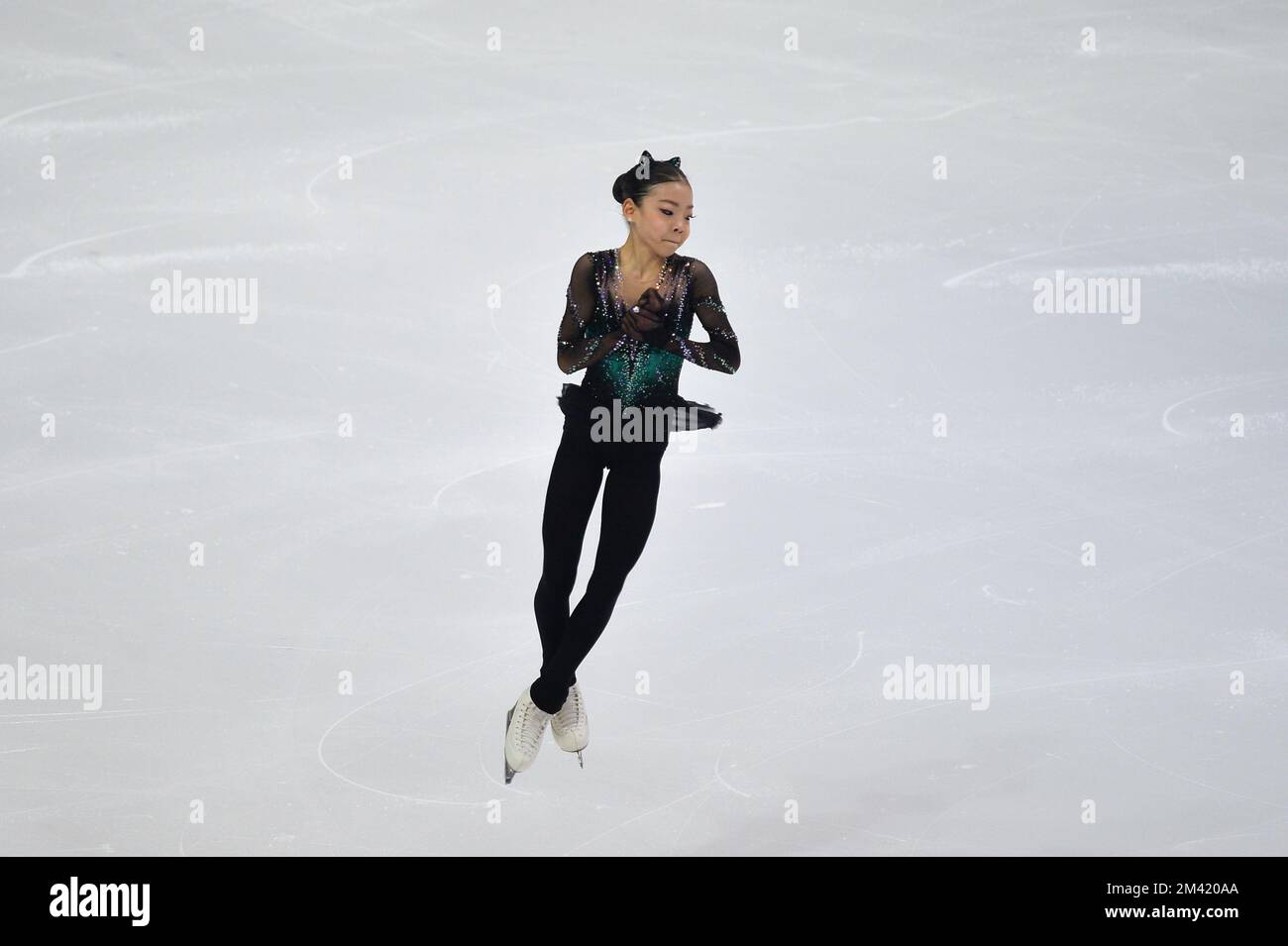 Minsol Kwon lors de la finale 2022 du Grand Prix de patinage artistique de l'UIP à Palavela on 09 décembre 2022, à Turin, en Italie. Banque D'Images