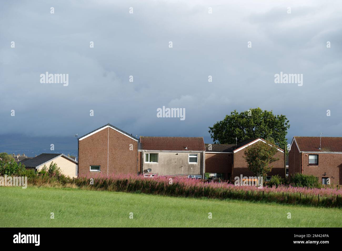 Les appartements du conseil dans les logements pauvres avec de nombreuses questions de protection sociale à Linwood Banque D'Images