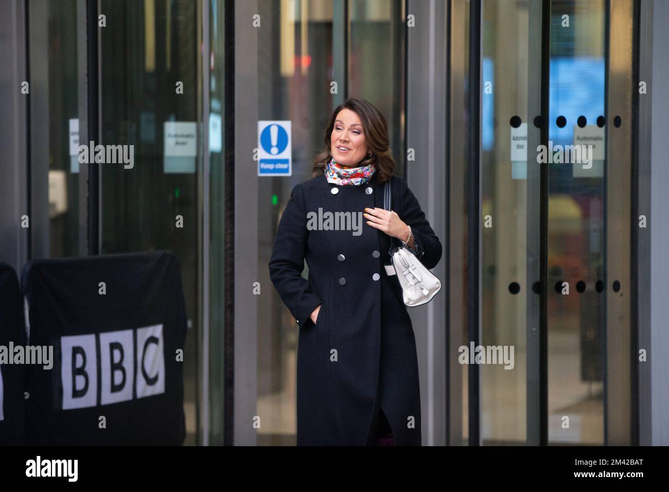 Londres, Angleterre, Royaume-Uni. 18th décembre 2022. La chaîne DE télévision SUSANNA REID est vue à l'extérieur de la BBC comme elle apparaît dimanche avec Laura Kuenssberg. (Image de crédit : © Tayfun Salci/ZUMA Press Wire) Banque D'Images