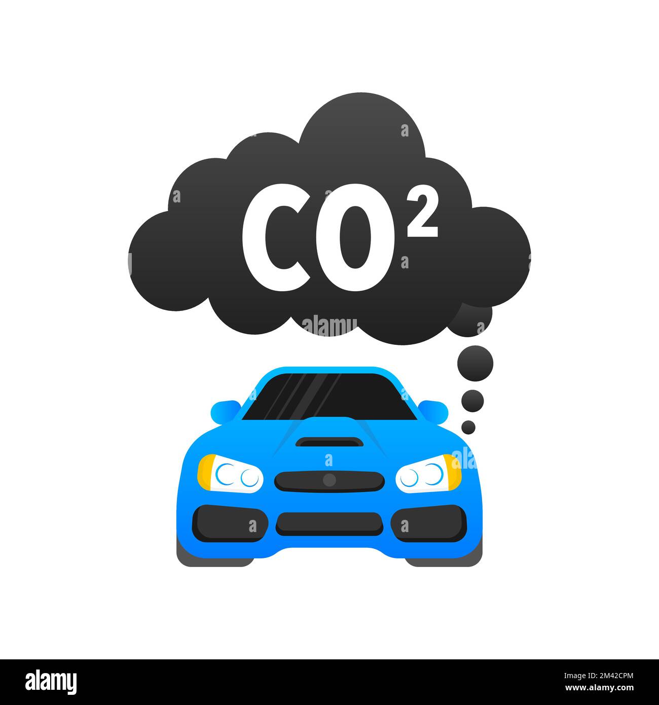 CO2 icône émissions. Dioxyde de carbone. Cloud de la voiture CO2. Illustration de Vecteur