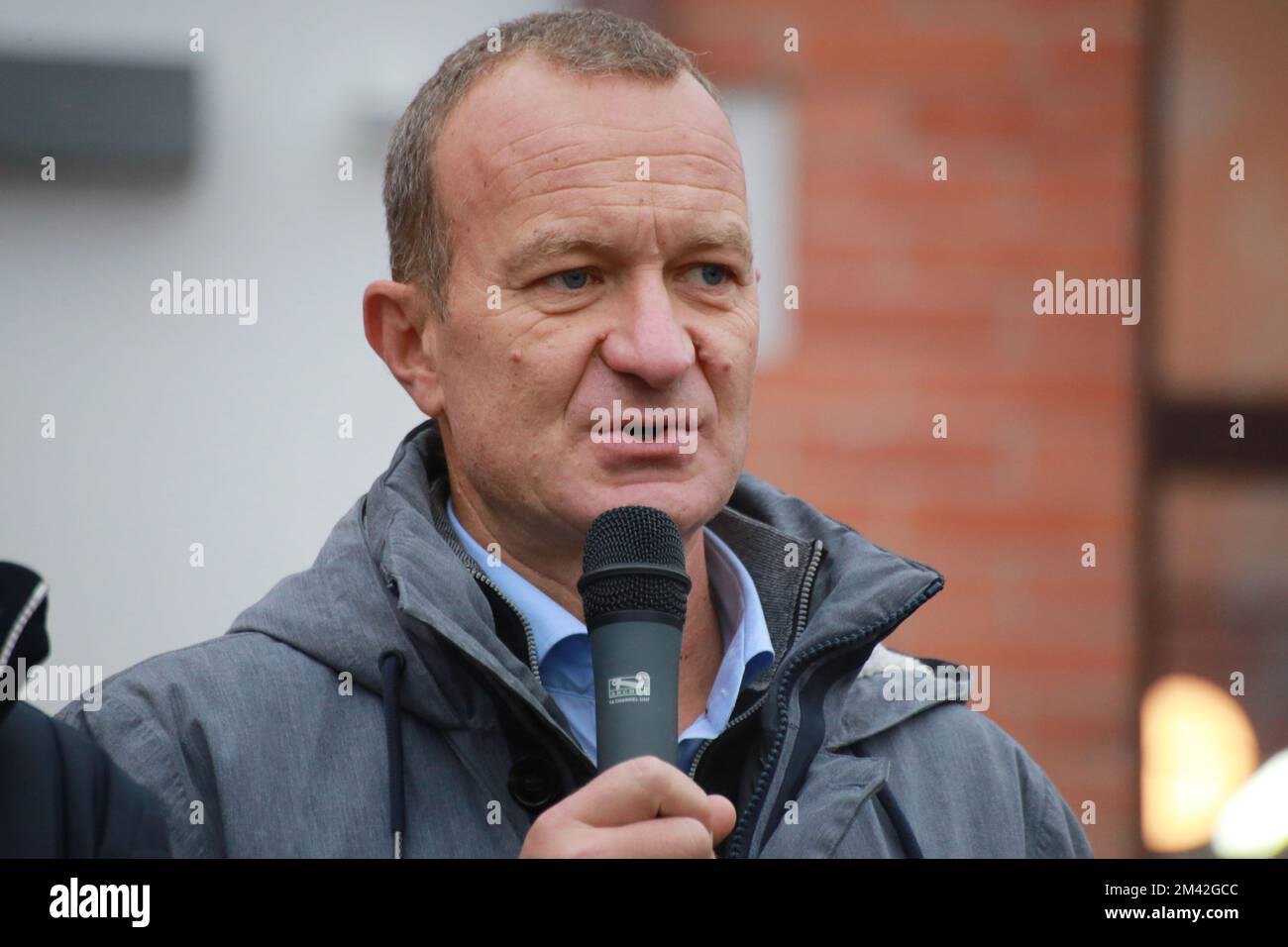 Inauguration des nouvelles movices du tramway du Mont-blanc. Mathieu Dechavanne, PDG de Mont blanc Natural Resort et de la Compagnie du Mont-blanc. V Banque D'Images