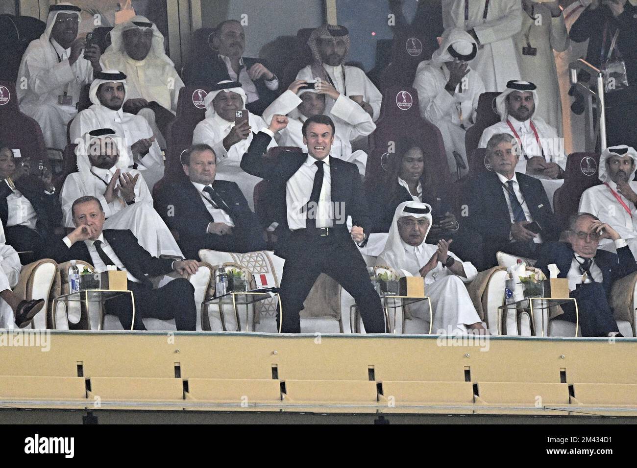 Le président français Emmanuel Macron lors de la coupe du monde de la ...