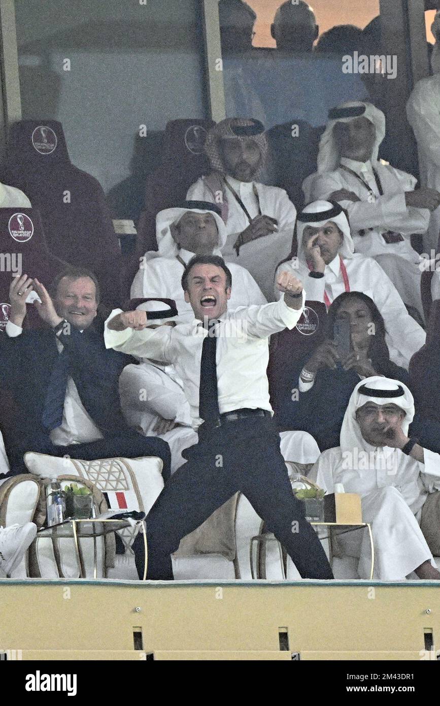 Le président français Emmanuel Macron lors de la coupe du monde de la ...