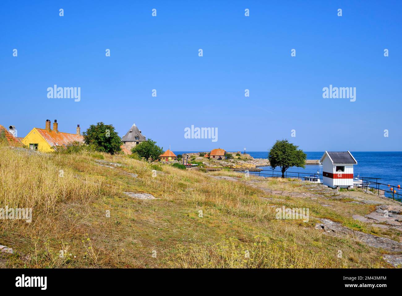 Sur les îles Ertholmen, les structures historiques de Frederiksö, Ertholmene, Danemark, Scandinavie, Europe. Banque D'Images