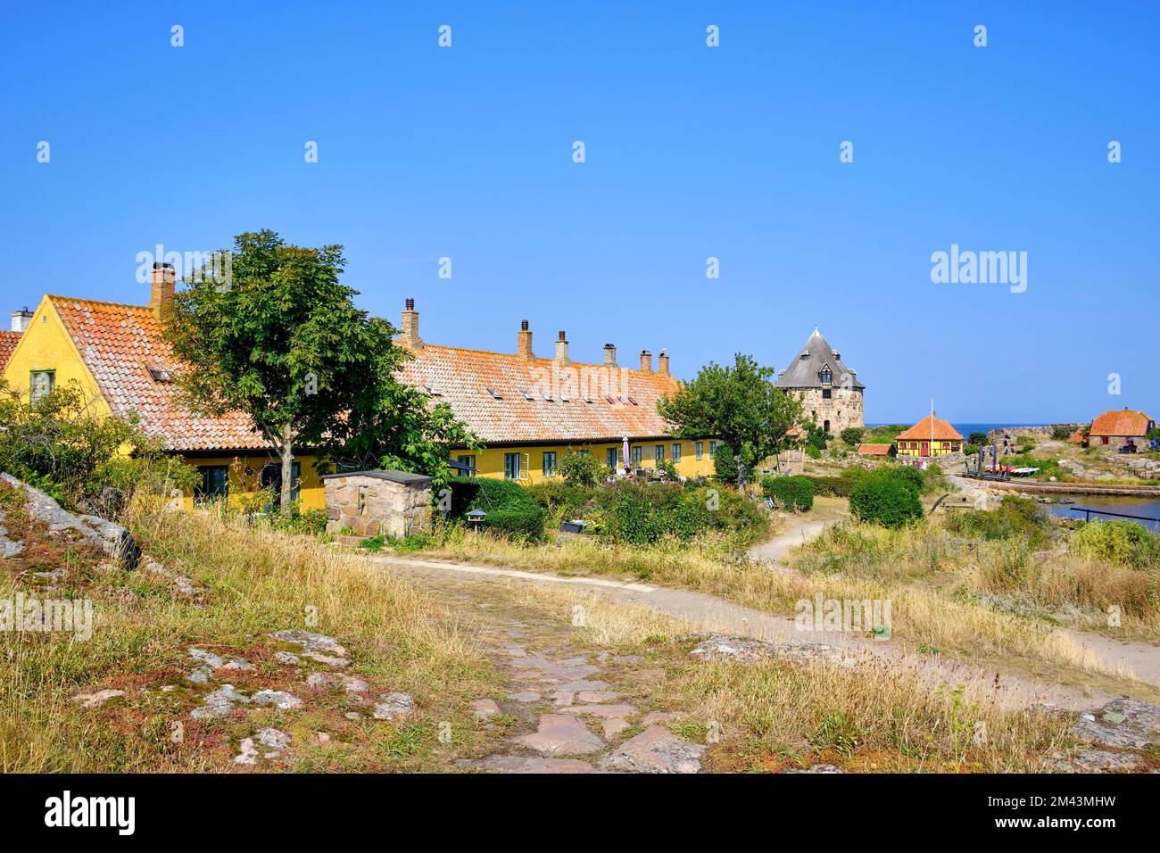 Sur les îles Ertholmen, les structures historiques de Frederiksö, Ertholmene, Danemark, Scandinavie, Europe. Banque D'Images