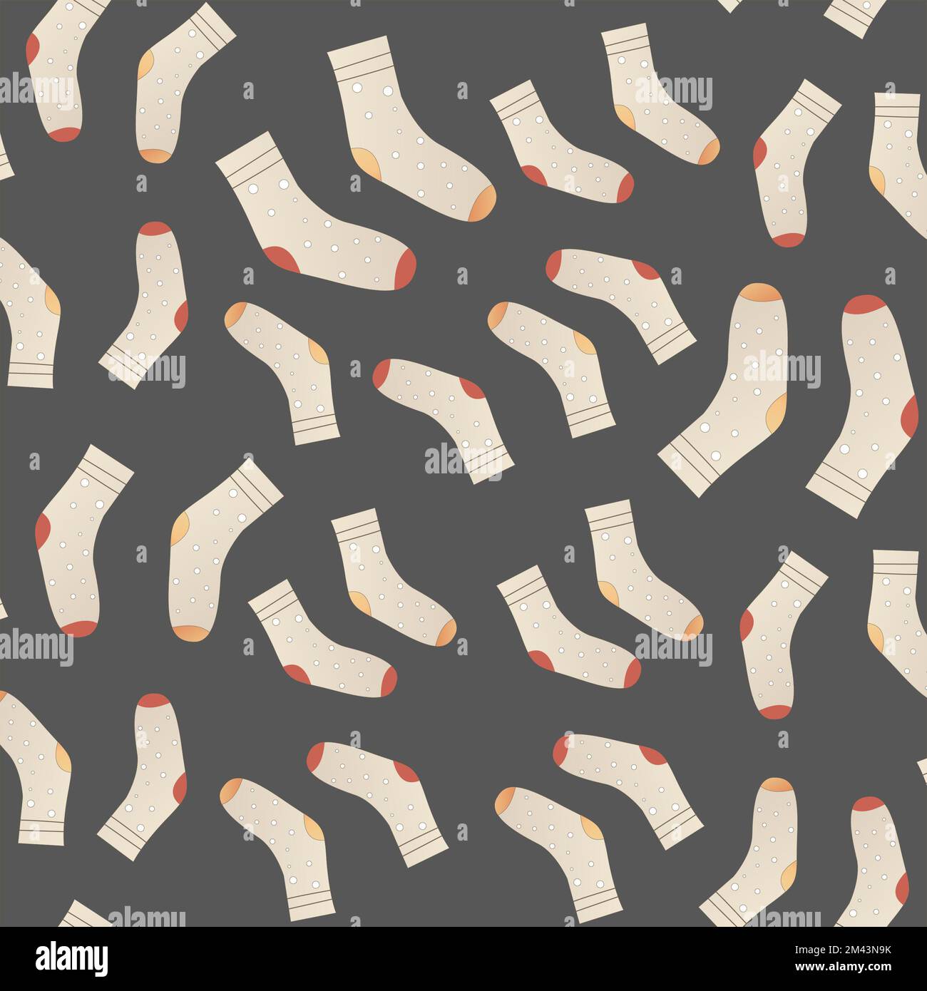 Chaussettes chaudes tricotées avec décoration scandinave. Motif vectoriel brillant sans couture. Style simple et plat. Toile de fond confortable automne ou hiver pour le textile, Banque D'Images