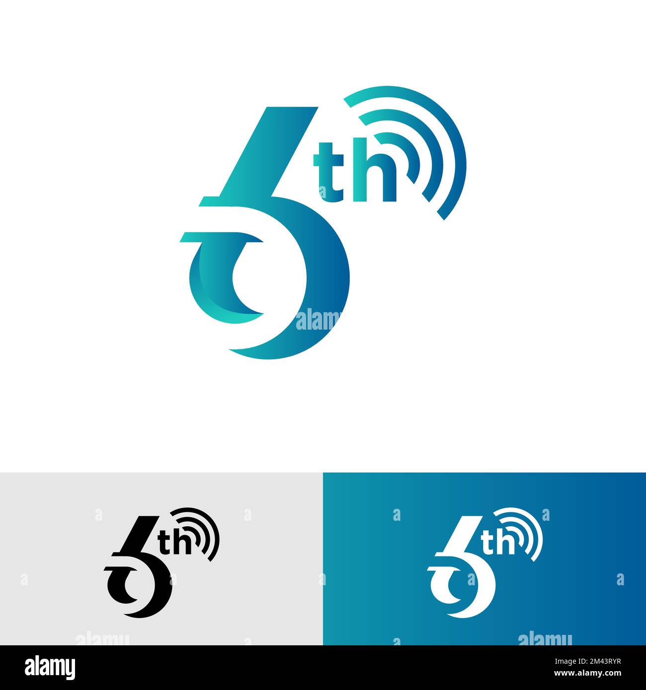 6 anniversaire célébration logo design concept.EPS 10 Illustration de Vecteur