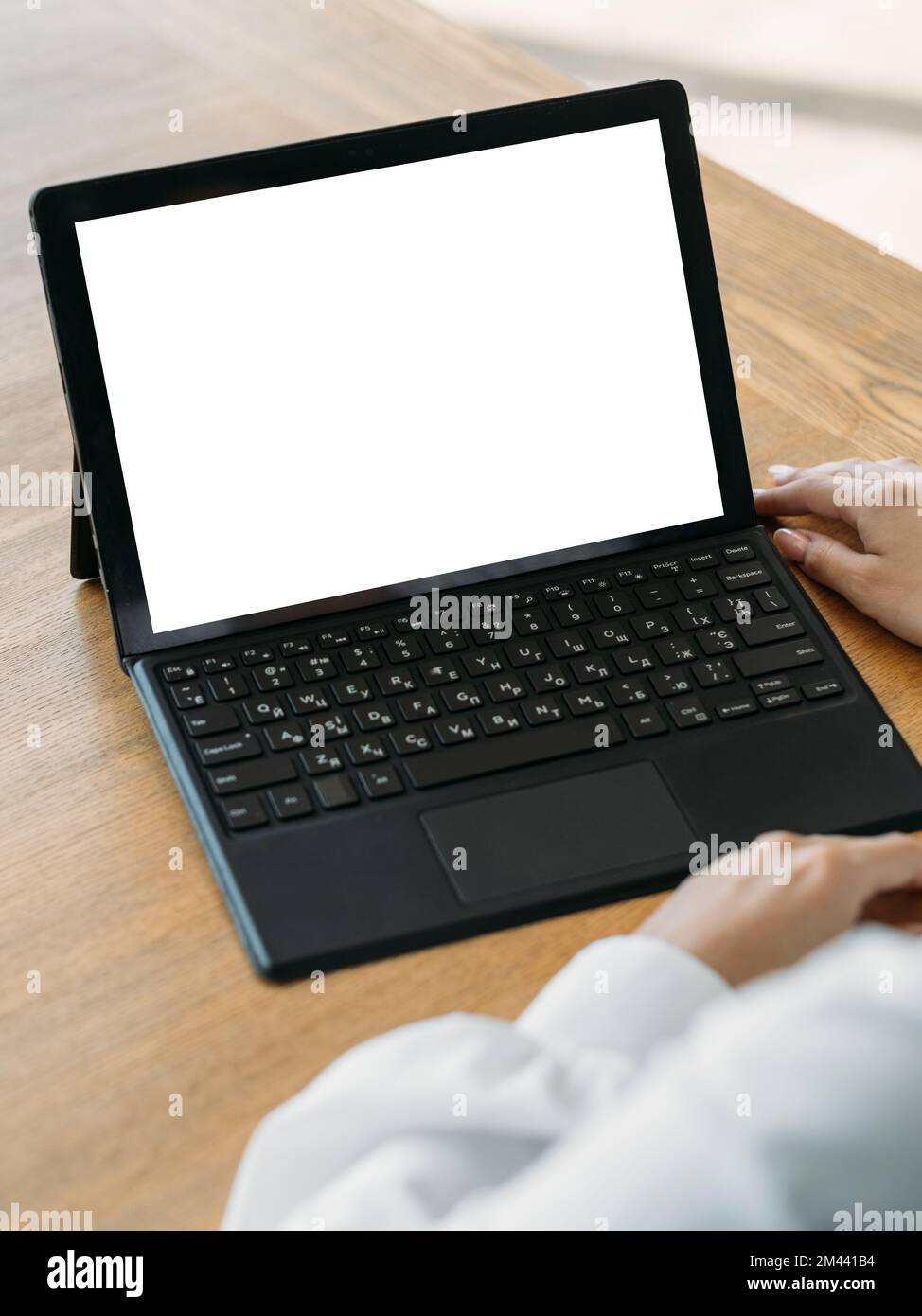 maquette d'ordinateur de bureau de conférence en ligne Banque D'Images