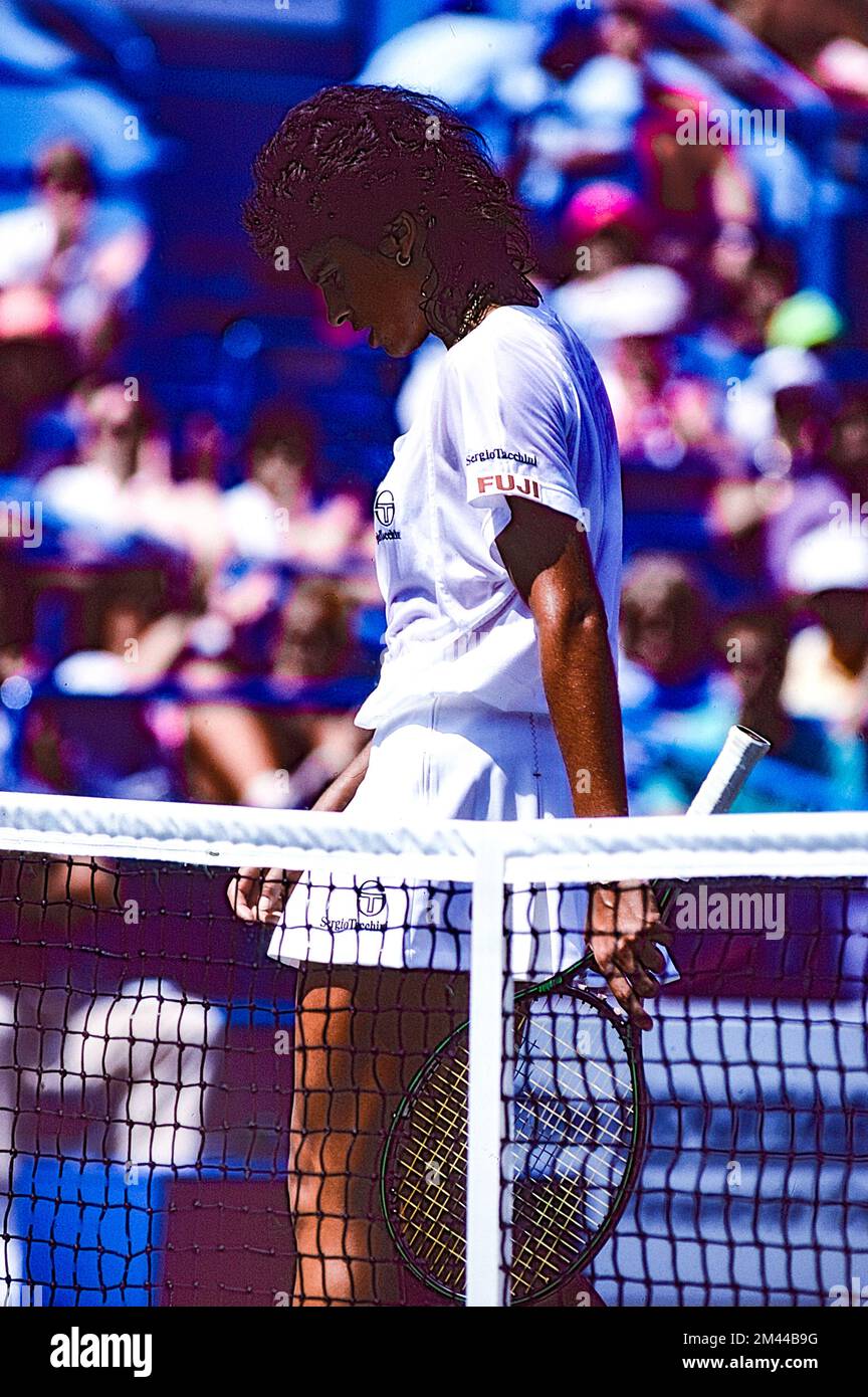 Gabriela Sabatini (ARG) lauréate du Championnat féminin des célibataires à l'USOpen tennis 1990. Banque D'Images