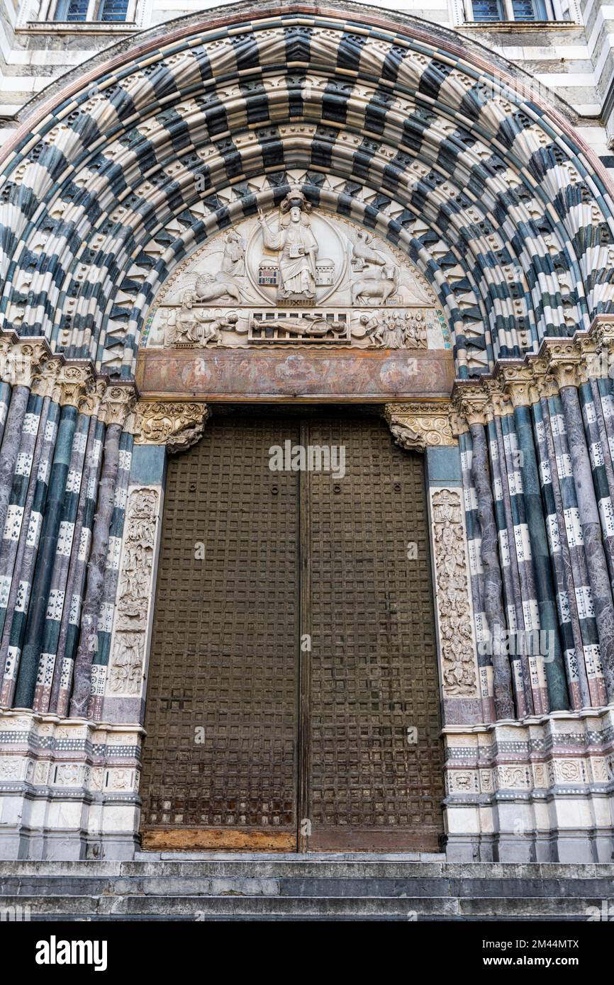 Cattedrale di San Lorenzo, site classé au patrimoine mondial de l'UNESCO Gênes, Italie Banque D'Images