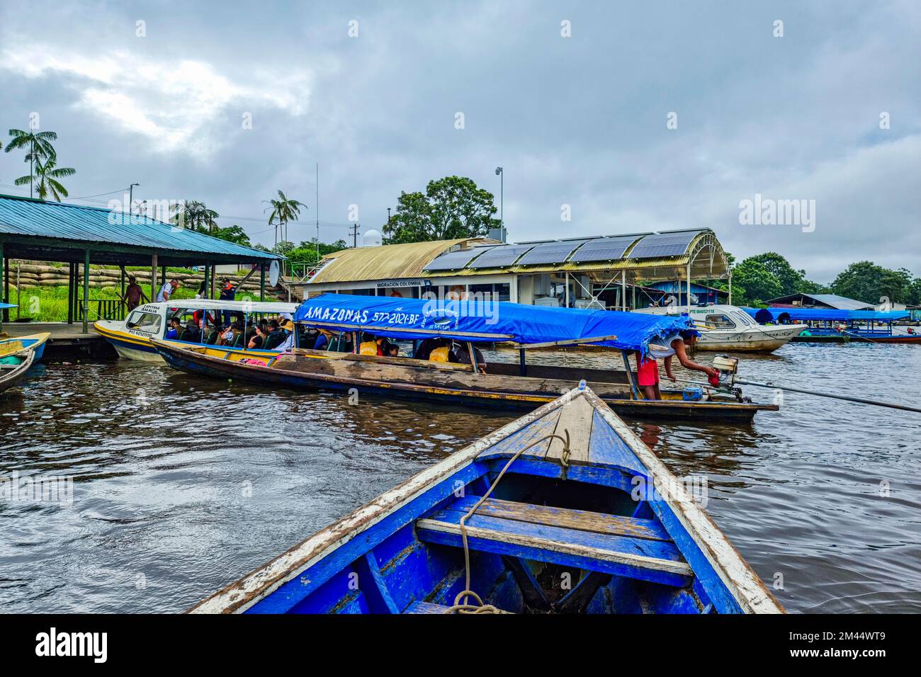 Boattour sur l'Amazonie, Leticia, Colombie Banque D'Images