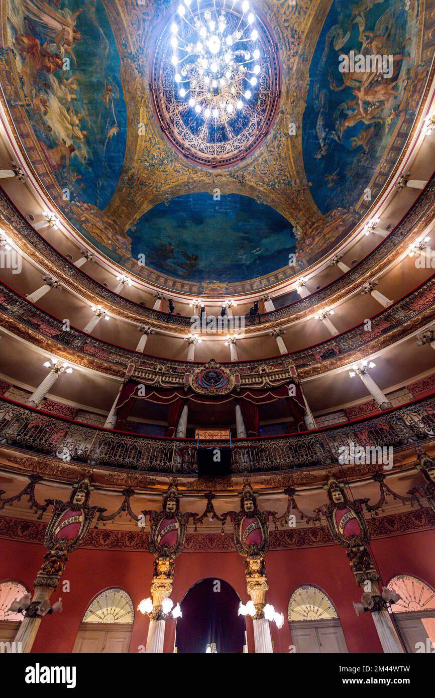 Magnifique intérieur du théâtre Amazone, Manaus, état Amazonas, Brésil Banque D'Images