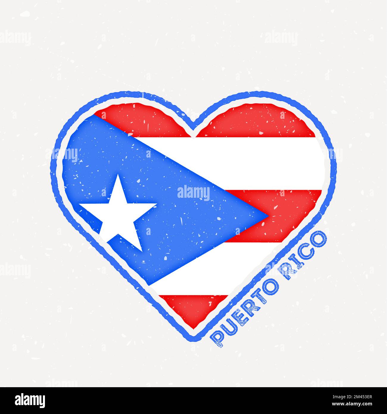 Badge Porto Rico avec drapeau en forme de coeur. Logo Porto Rico avec texture grunge. Drapeau de la forme du coeur du pays. Illustration vectorielle. Illustration de Vecteur