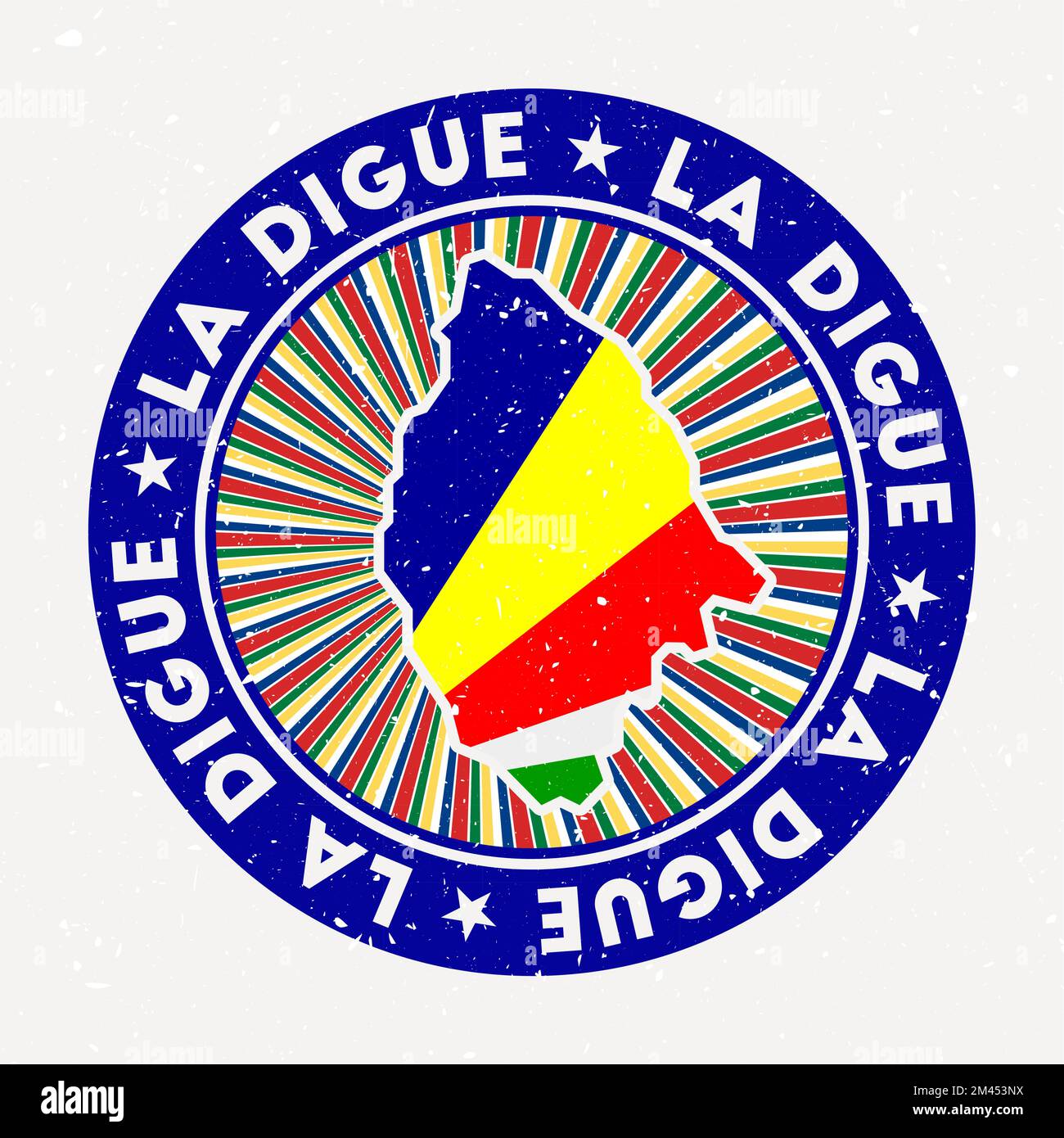 Autocollants Drapeau De La Réunion Vintage Vieilli - Lot De 2 - Stickers Décoratifs