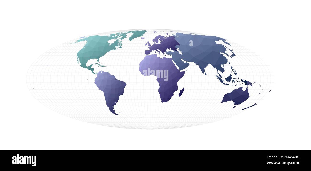 Carte du monde. Projection Bromley. Illustration vectorielle agréable. Illustration de Vecteur