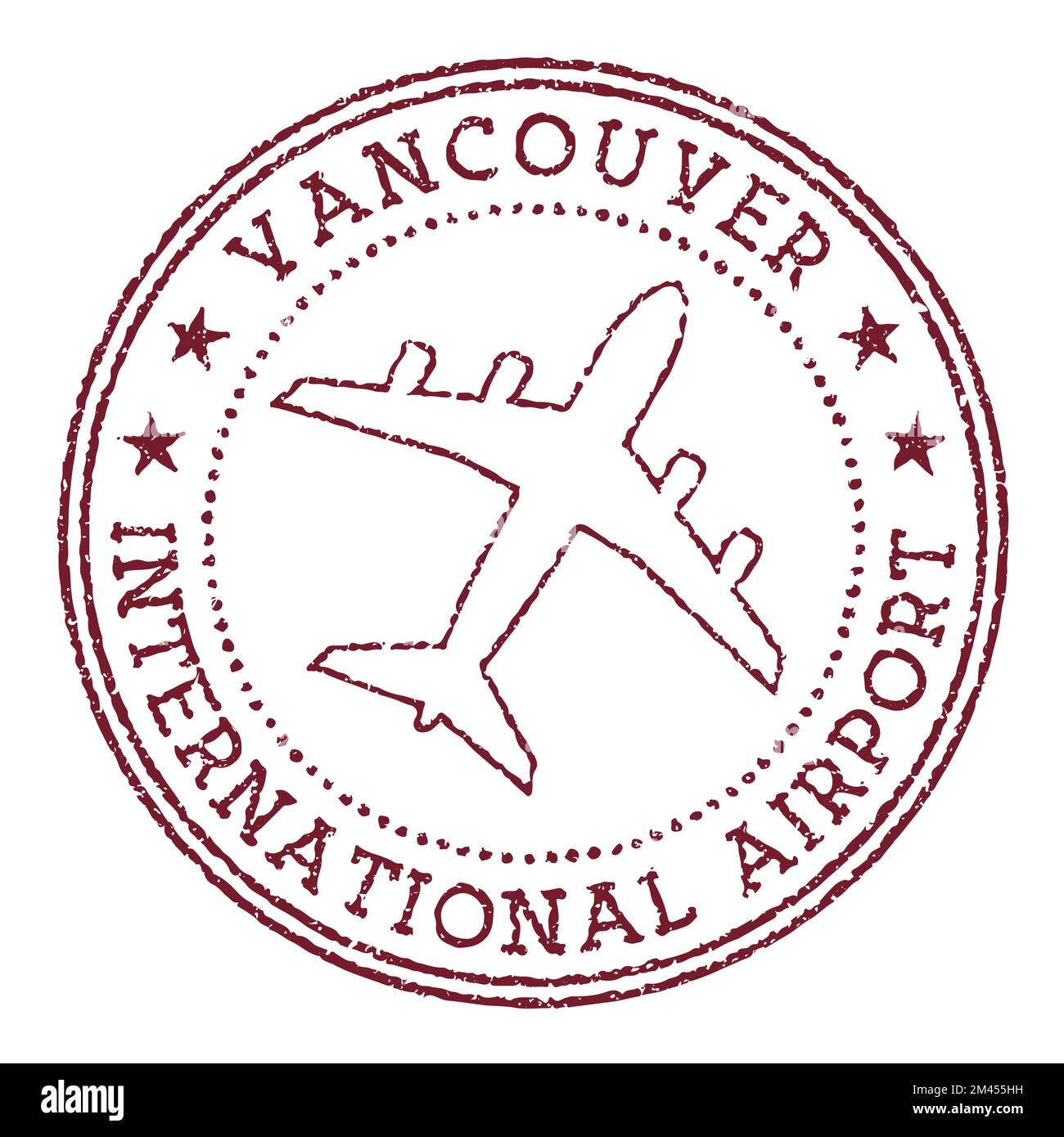 Timbre de l'aéroport international de Vancouver. Logo rond de l'aéroport de Vancouver. Illustration vectorielle. Illustration de Vecteur