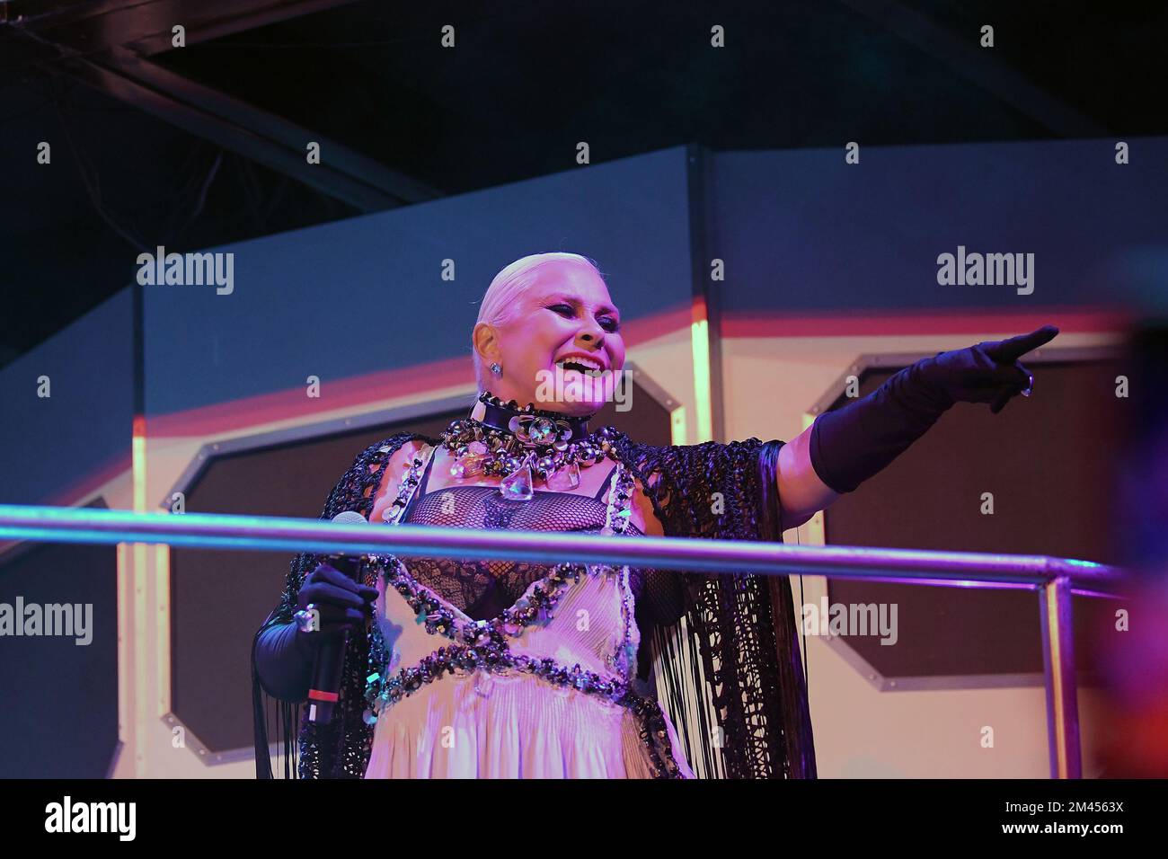 Rio de Janeiro, Brésil, 11 septembre 2022. Chanteur Fafá de Belém, lors d'un concert à Rock à Rio 2022, dans la ville de Rio de Janeiro. Banque D'Images