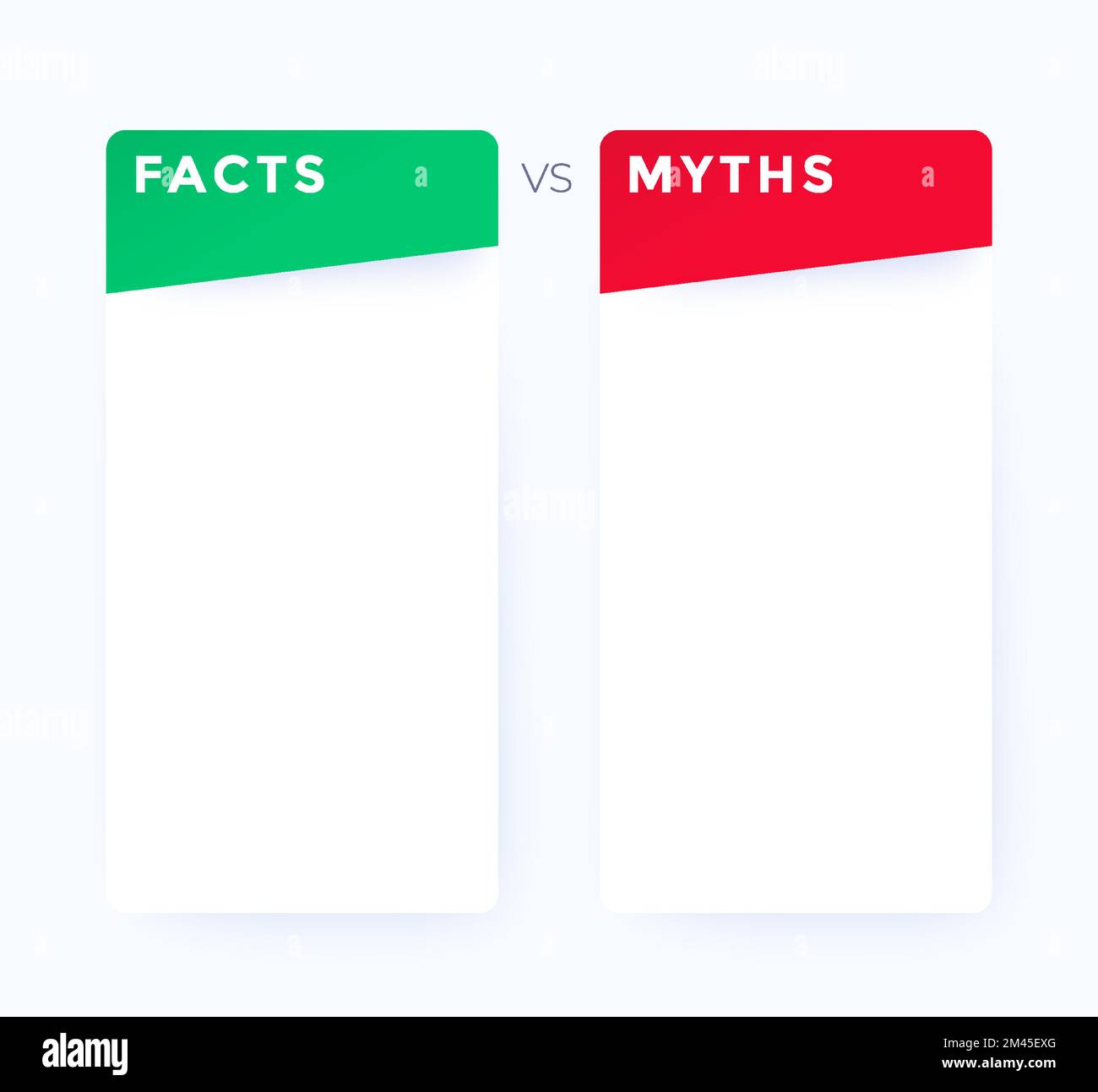 bannière faits vs mythes, conception vectorielle Illustration de Vecteur