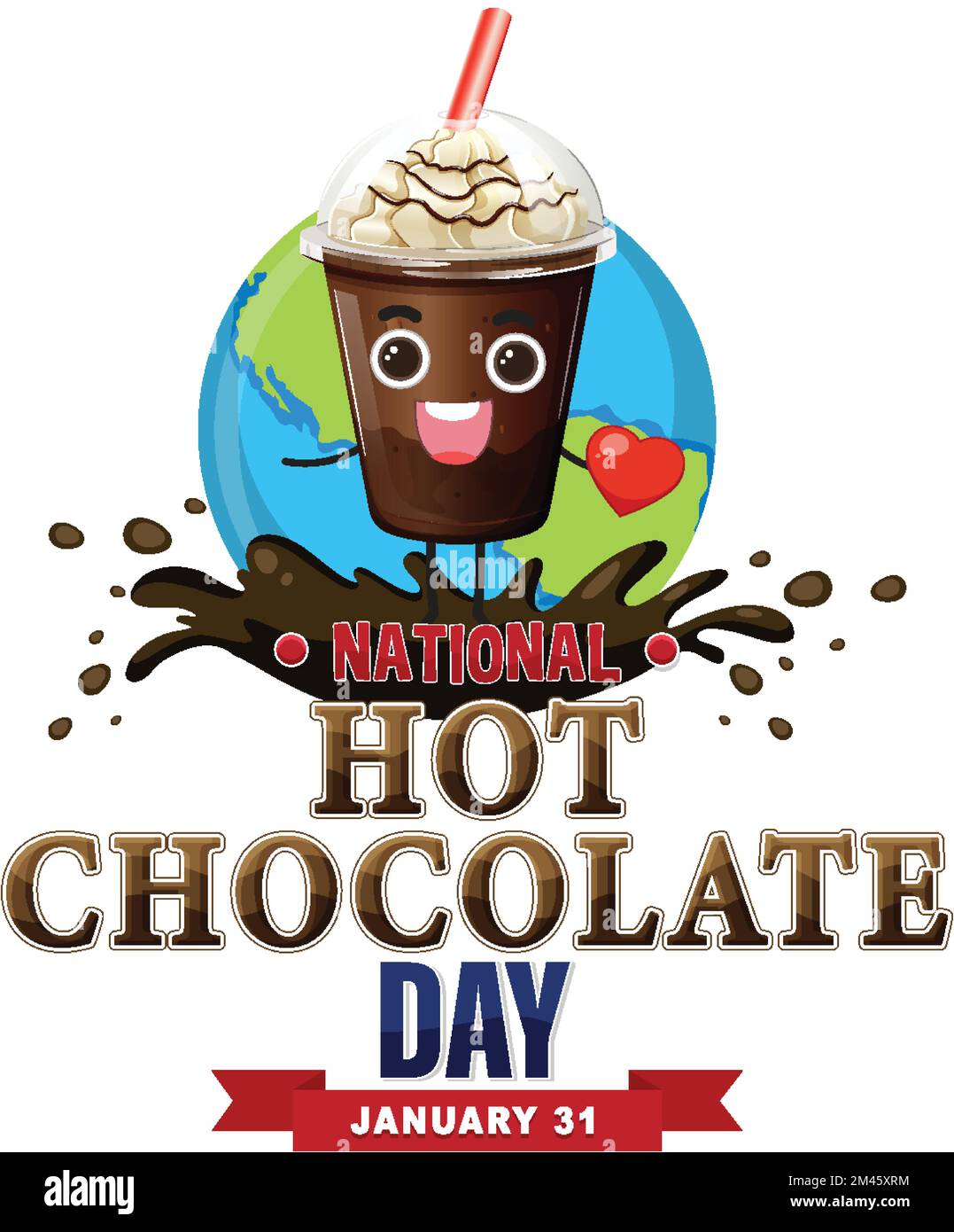 Illustration de la bannière de la Journée nationale du chocolat chaud Illustration de Vecteur